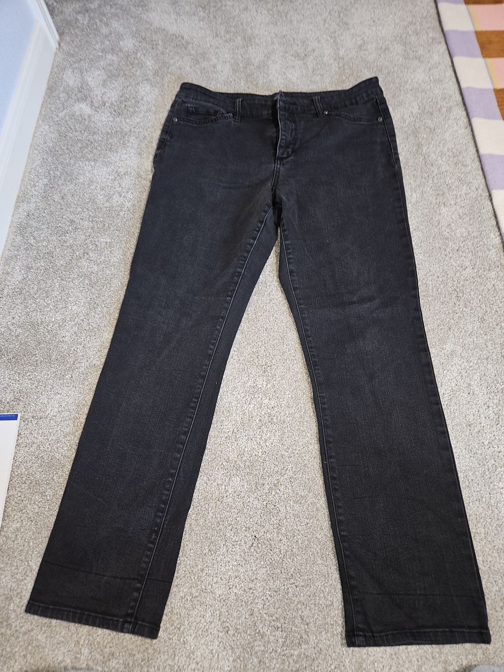 St. Johns Bay Straight Leg Charcol/Black Jeans Size 12